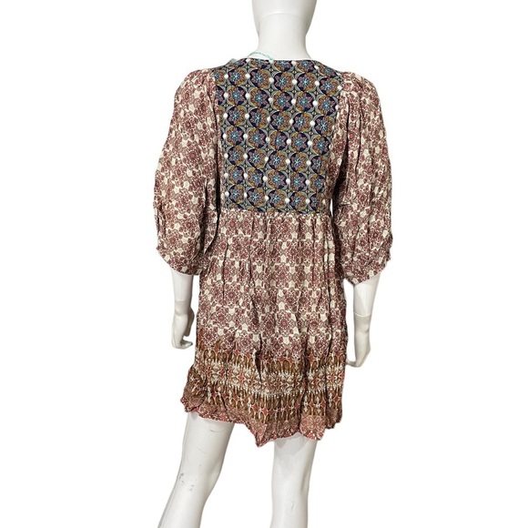 Umgee Boho Multi Color Paisley Boho Dress Loose Fit New - Picture 3 of 9